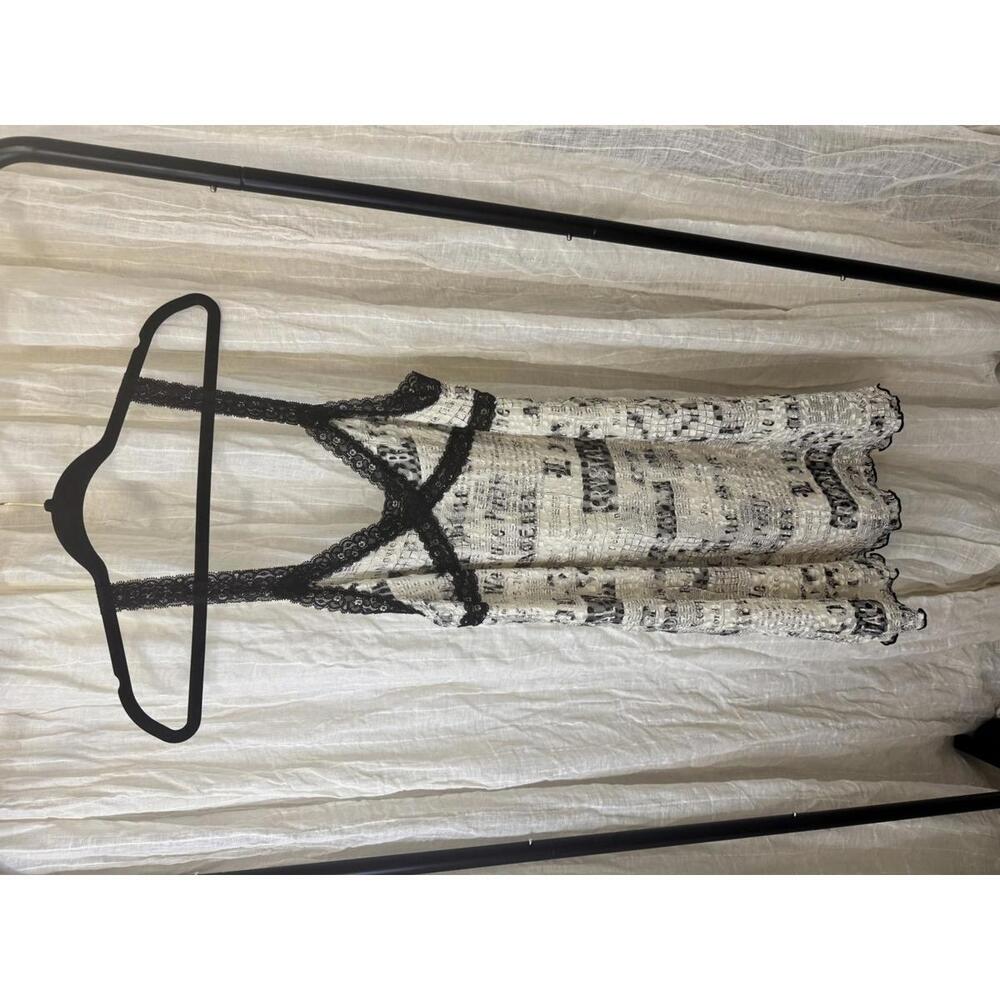 Urban Outfitters Stylish Black and White Print Lace Cami Dress - Women Size M